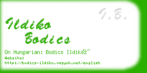 ildiko bodics business card